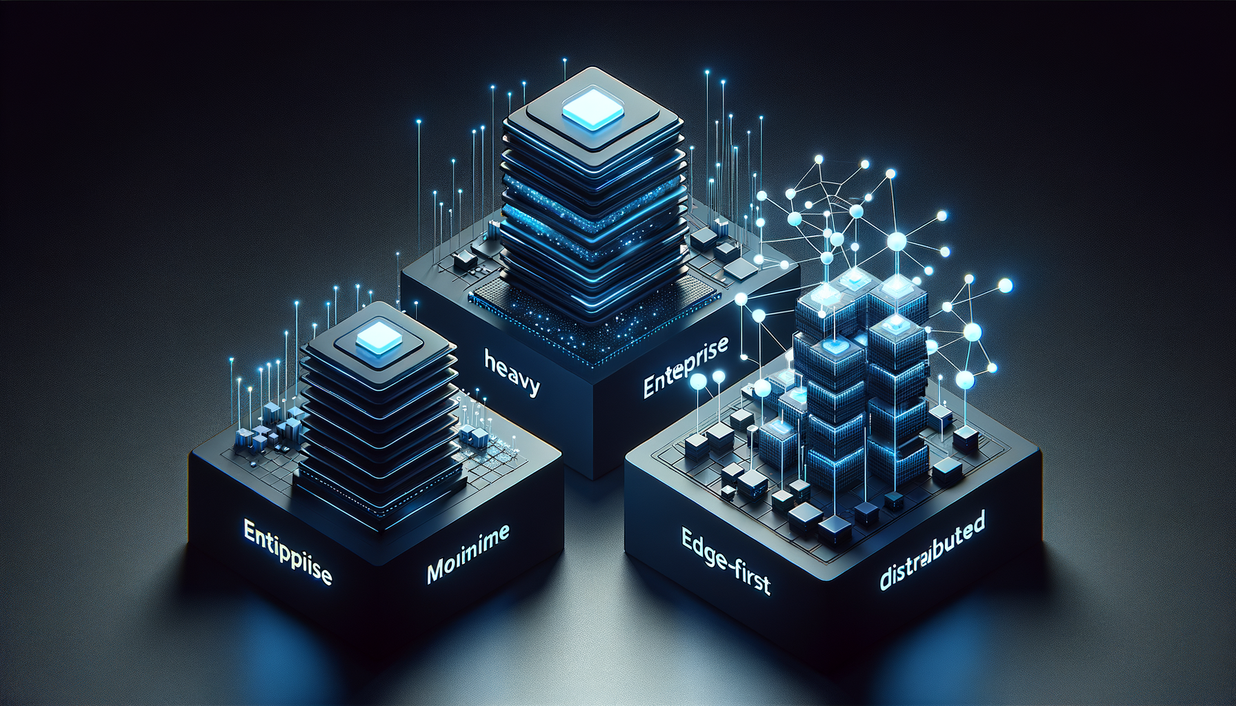 Architecture comparison showing enterprise monolithic vs edge-first distributed backend approaches